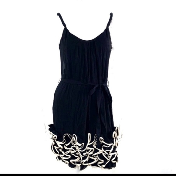 NWT Rare Yoana Baraschi Silk Slip Dress with
Abstract Ruffle Size 8 - Picture 1 of 12
